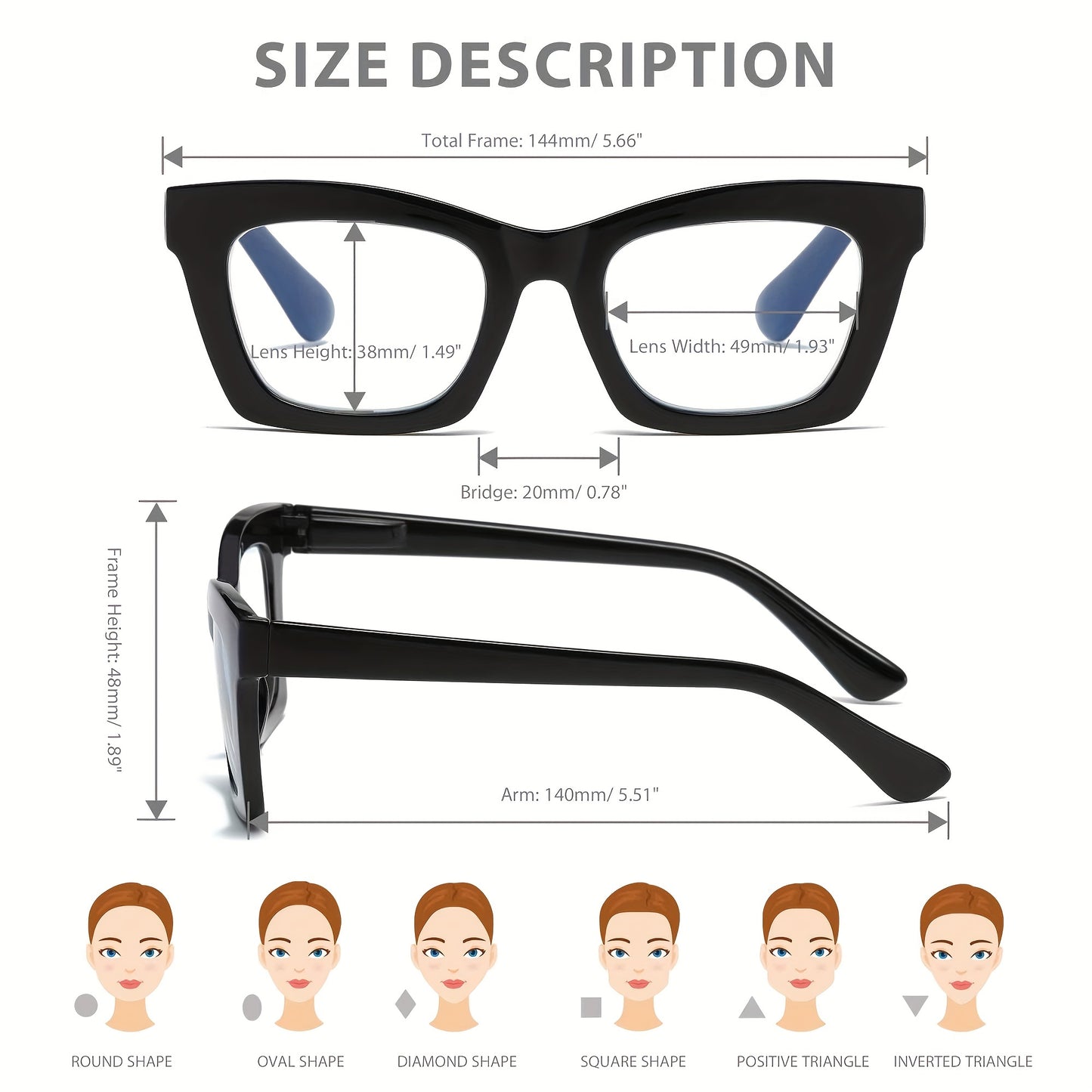 Stylish Oprah-Inspired Blue Light Blocking Reading Glasses - Square Shape with Spring Hinge for Men & Women | Multiple Power Options (1.0 to 3.5) | Ideal for Everyday Use