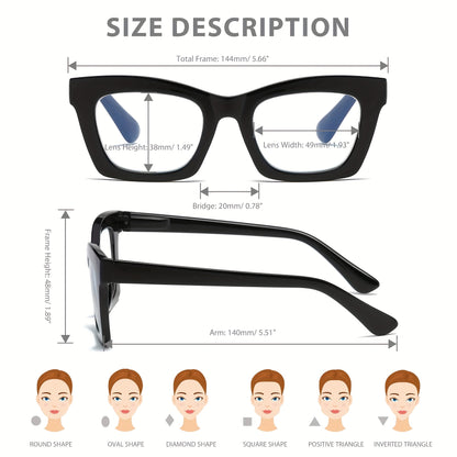 Stylish Oprah-Inspired Blue Light Blocking Reading Glasses - Square Shape with Spring Hinge for Men & Women | Multiple Power Options (1.0 to 3.5) | Ideal for Everyday Use