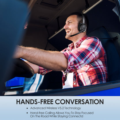 ProTruck Wireless Headset 5.2 - Crystal-Clear ENC Calls, Noise Cancellation, Long-Lasting Comfort for Office, Truck Drivers, Customer Service