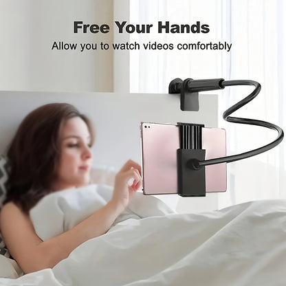 360° Rotating Tablet and Phone Holder - Spiral Base Lazy Stand for Bedside and Mobile Use