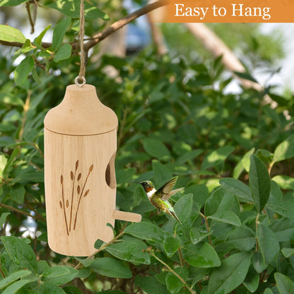 3pcs Hummingbird House Set – Natural Wooden Hanging Houses for Outdoor Gardening & Home Decoration Gifts