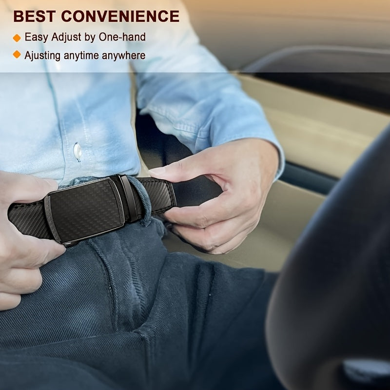 Business Men's Automatic Buckle Cowhide Belt – Ratchet Dress Belt, Genuine Leather, Perfect Father's Day Gift