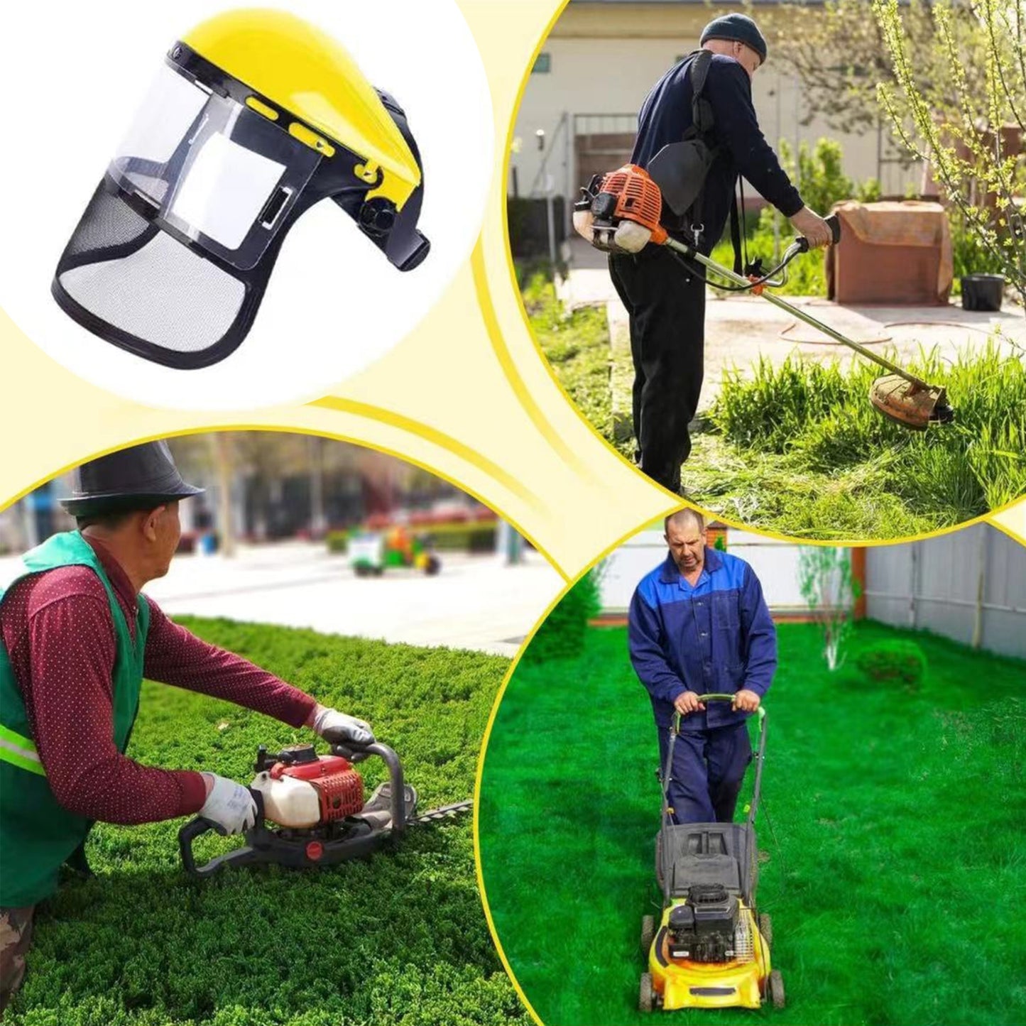 Ultimate Gardening Face Shield Helmet – Adjustable Metal & Plastic Visor, Face Guard Protection, Safety Headgear for Trimming, Weeding, Woodworking & Forestry Tasks