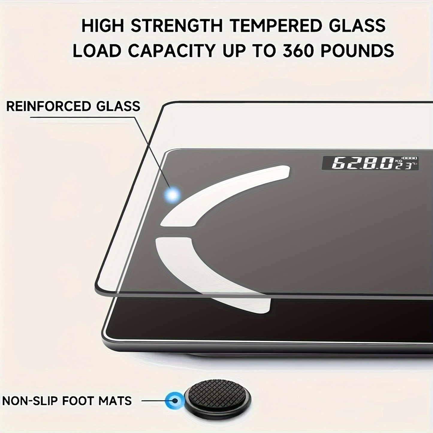 High Precision Body Fat Scale – Electronic Weight Scale with HD Display, 400 lbs Capacity, Multiple Health Data Analysis (BMI, Fat, Muscle, Moisture), Mobile App Connection