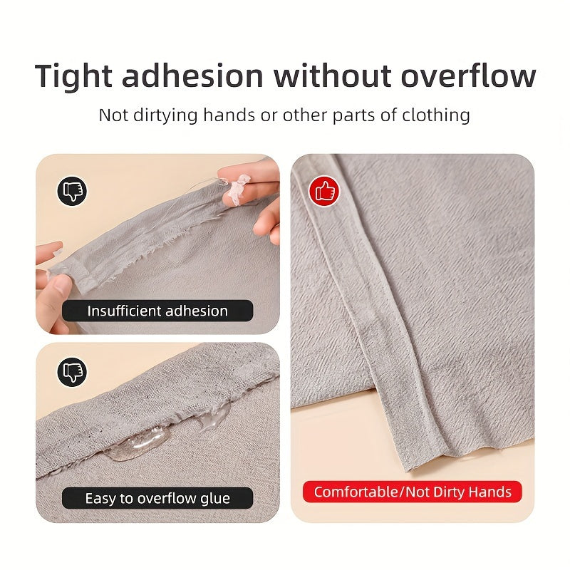 Beige Double-Sided Hem Tape – No-Iron Fabric Adhesive for Pants Hemming | 196.85 Inches, Multipurpose Clothing and Craft Tape with Water Resistance