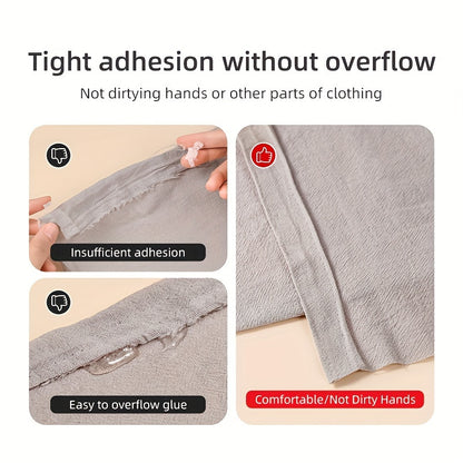 Beige Double-Sided Hem Tape – No-Iron Fabric Adhesive for Pants Hemming | 196.85 Inches, Multipurpose Clothing and Craft Tape with Water Resistance