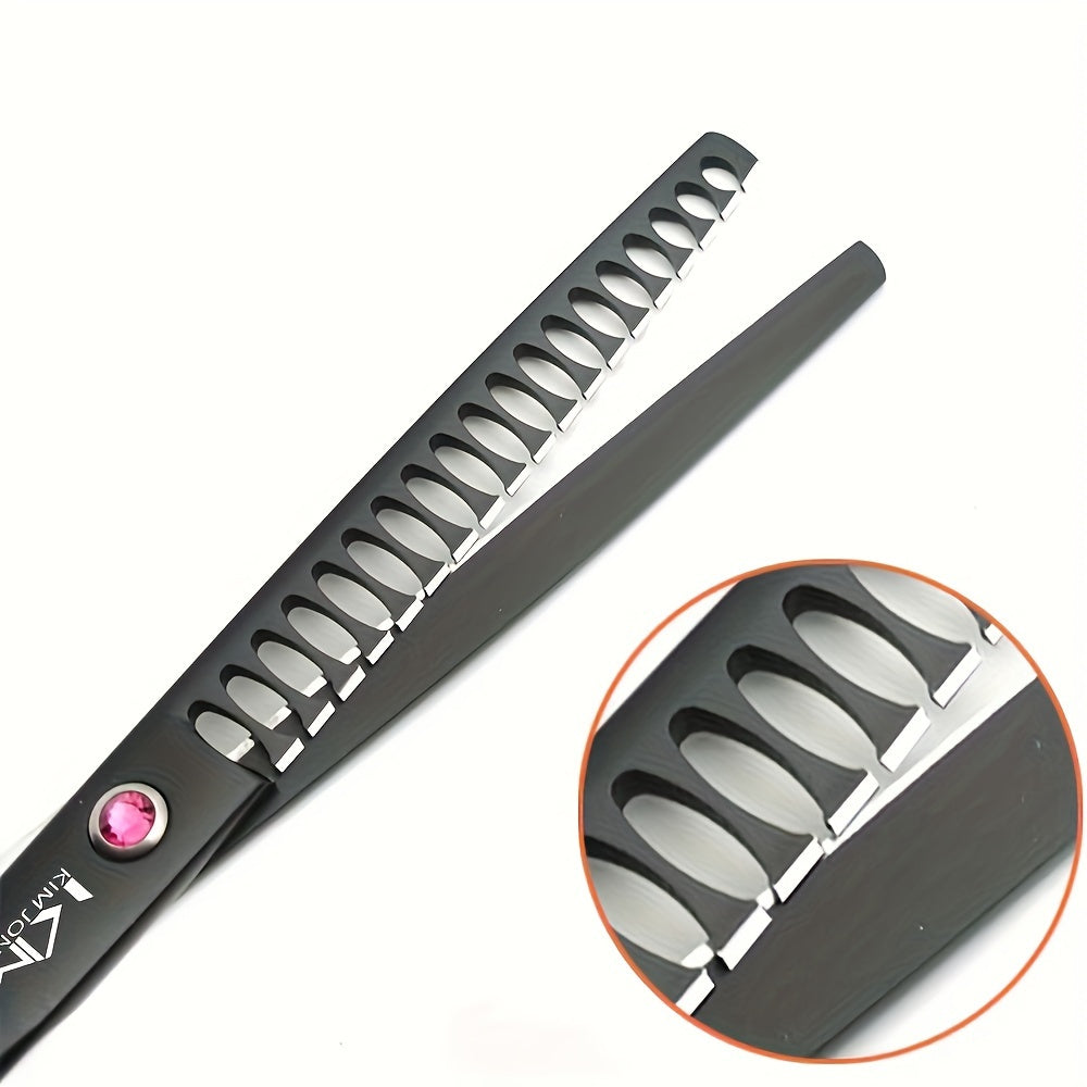 4pcs Professional 7-Inch Dog Grooming Scissors Set - Straight, Thinning, Curved, and Chunkers with Comb