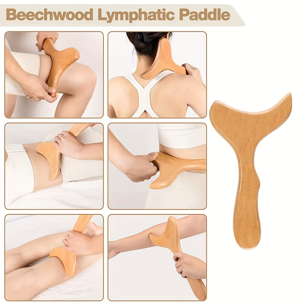 Fish Tail Shaped Wooden Massage Tool – Multifunctional Whole Body Muscle Massager | Ideal for Home Use
