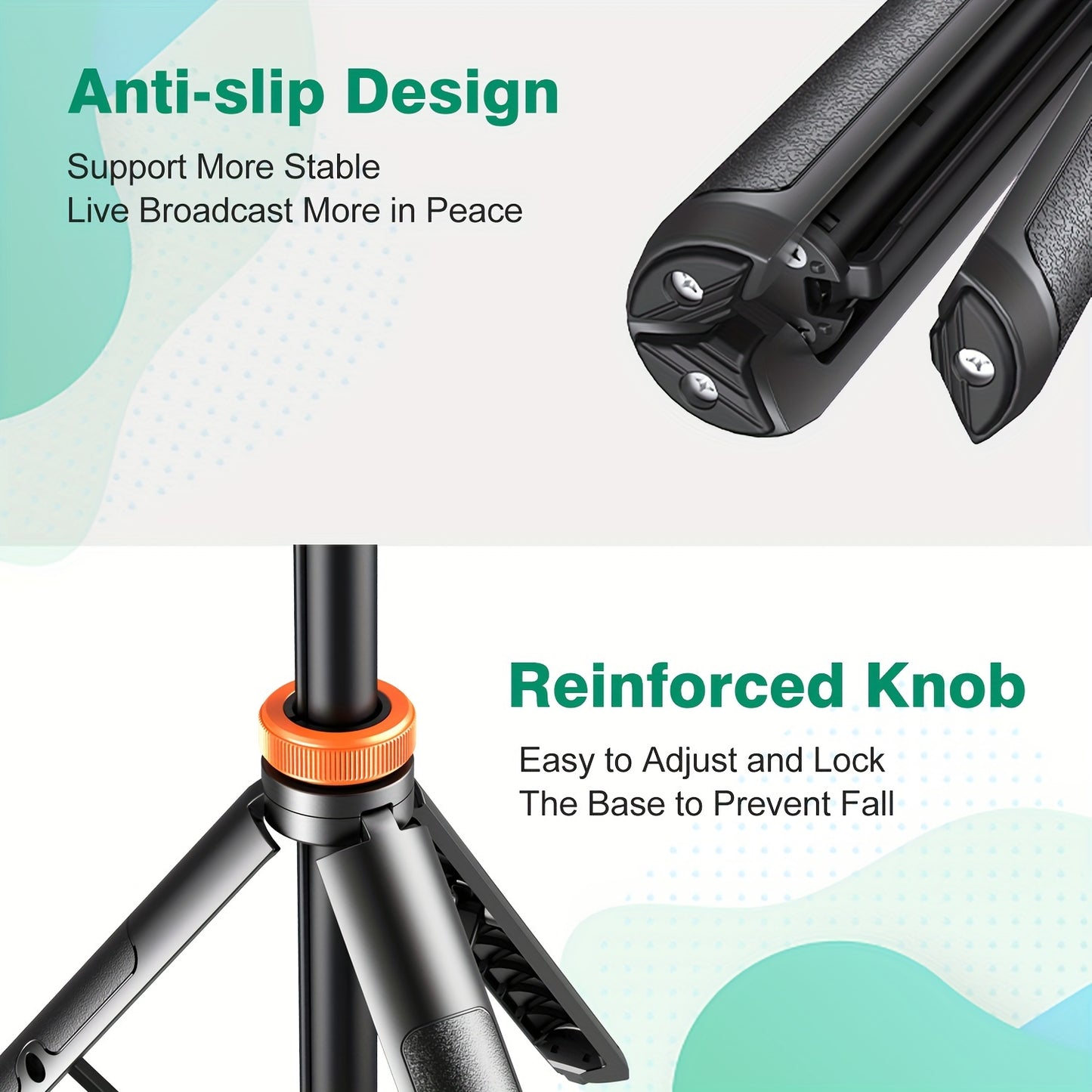 62 Inch Extra-Large Phone Tripod Stand - Wireless Remote, Retractable & Travel-Friendly, Compatible with iPhone 15/14/13 & Android - Battery Powered, Non-Rechargeable and Durable