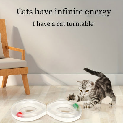 Cat Interactive Turntable Toy - Engaging Track Design for Indoor Play and Kitten Entertainment