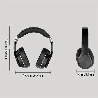 High-End Over-Ear Wireless Headphones - Metal Folding, Surround Sound, Multi-Mode (TF Card, Wireless, Radio), Portable Design for Sports, Music and Gaming