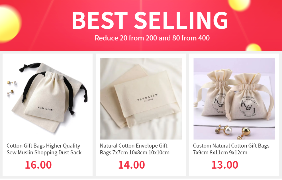 Small White Cotton Gift Bags – Custom Muslin Drawstring Pouches 5x7cm 8x10cm 9x12cm for Party, Candy, Jewelry Favor