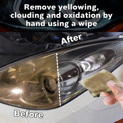 Universal Headlight Restoration Kit with Oxidation Remover and Ceramic Coating Wipes – Efficient Car Headlamp Cleaning, Polishing and Restoration System for Long-Lasting Professional Results