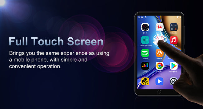 80GB Android 9.0 MP3 Player - Bluetooth, WiFi, 4.0-Inch Touchscreen, Speakers, FM Radio, eBooks, Expandable Up to 512GB