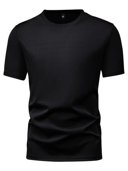 5pcs Men's Fashion Sports T-Shirts – Stylish Casual Stretch Tee Shirts with Round Neck – Comfortable & Breathable for Summer Wear – Ideal for Warm Weather, Value Pack