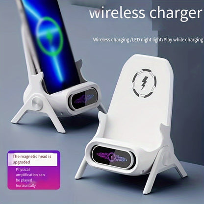 Universal Wireless Charger Stand - Fast Charging, Auto-Sensing, Multi-Angle Viewing | Compatible with All Mobile Phone Brands for Car and Home
