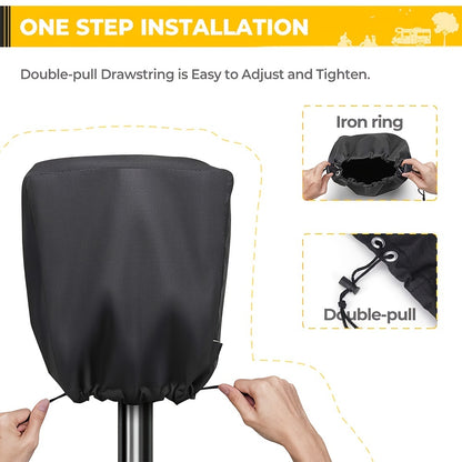 BougeRV Heavy-Duty Electric Tongue Jack Cover – All-Weather RV Protection – Universal Fit & Durable 600D Design