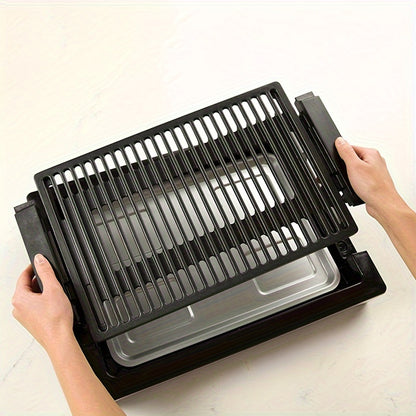 1600W Electric Teppanyaki Grill - Fast Heat Up, Non-Stick, 5-Level Temperature Control | Dishwasher Safe, Cool-Touch Handles, Tabletop Grill for Indoor/Outdoor Use, Easy Cleaning, Space-Saving Design