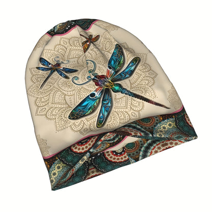 Vintage Dragonfly Knit Beanie Hat - Premium Warm Cap for Men | Ideal for Autumn/Spring