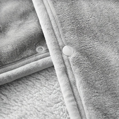 Wearable Blanket – Double Flannel Sherpa Shawl for Nap and Office Use, Multi-Functional Cover for Waist and Legs