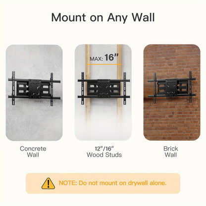 Adjustable Six-Arm Swivel TV Mount – Dual Full Motion Wall Bracket for 37-75 Inch TVs – Supports Up to 132 Lbs – VESA 200x100mm to 600x400mm Compatibility