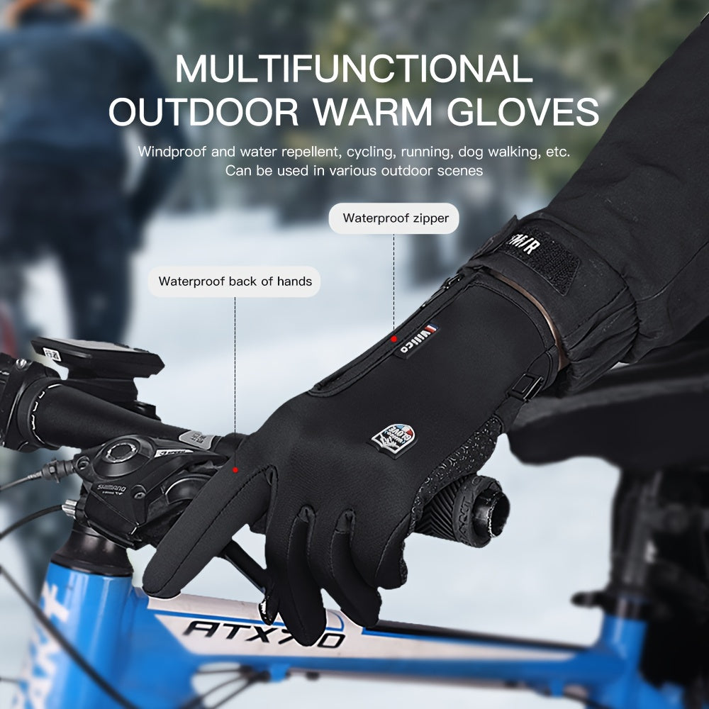 Outdoor Coldproof and Windproof Sports Gloves - Winter Warm Touch Screen Waterproof Gloves for Cycling and Skiing - Unisex