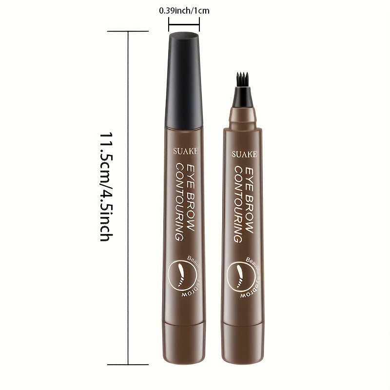 Waterproof Eyebrow Pen - Microblading Pencil with 4 Split Heads, Natural-Looking Brows Makeup, Available in 5 Colors