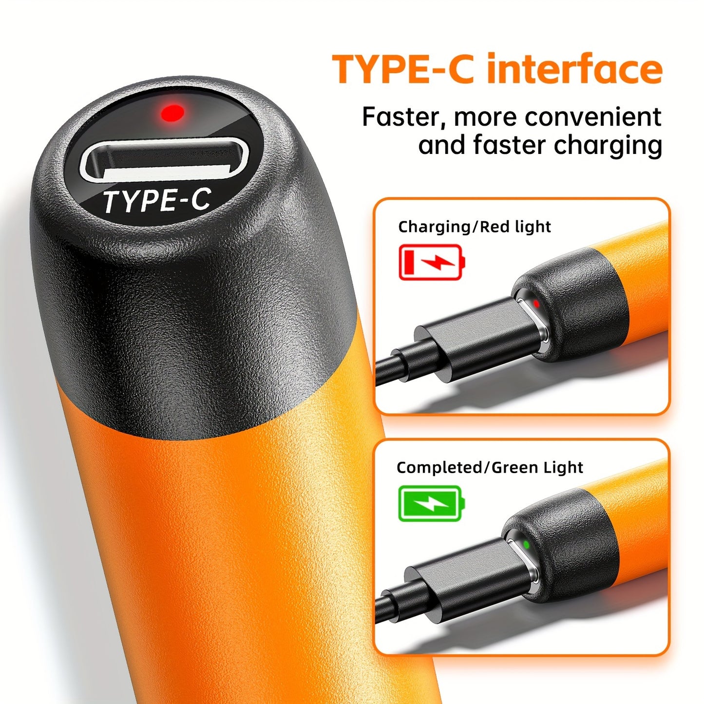 Mini Cordless Soldering Iron Kit - USB Rechargeable with Digital Display, 3 Temperature Settings, for Jewelry Crafting and DIY Projects - Orange and Dark Grey