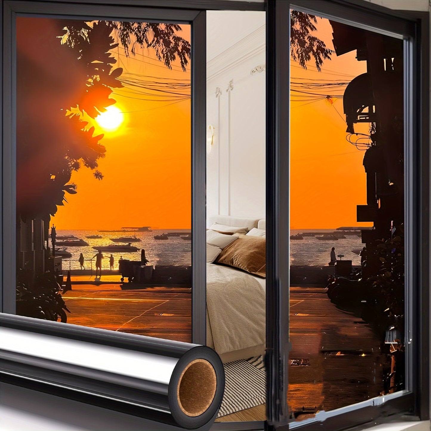 Classic One Way Privacy Window Film - 3mil PVC, Peel and Stick Sun Blocking Reflective Mirror Film with Anti-UV - Daytime Privacy for Home and Office