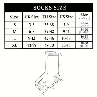6 Pairs Unisex Diabetic Crew Socks – Cushioned Sole, Seamless Toe, Non-Binding Top, Breathable Knit Fabric Blend of Polyester, Nylon, and Spandex