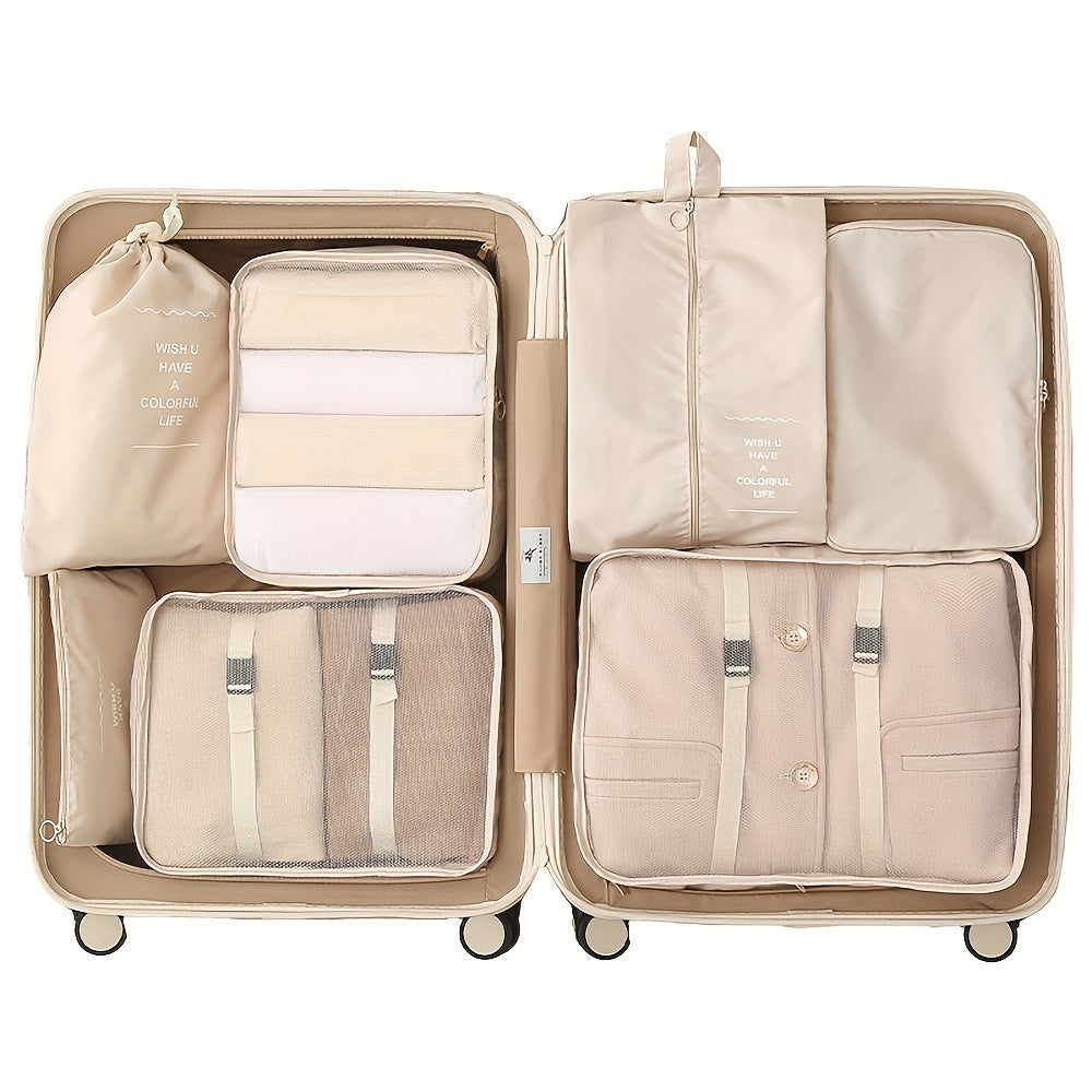 7PCS Large Capacity Travel Organizer Set - Premium Nylon Packing Cubes with Storage Pouch - Lightweight, Durable, and Easy to Use for Vacation and  Travel
