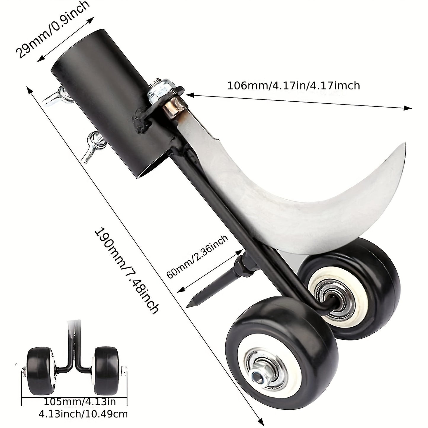 Stand-Up Manual Weeding Tool – Weed Puller with Wheels, Roller Crack Weeder for Garden, Lawn, Sidewalk & Driveways