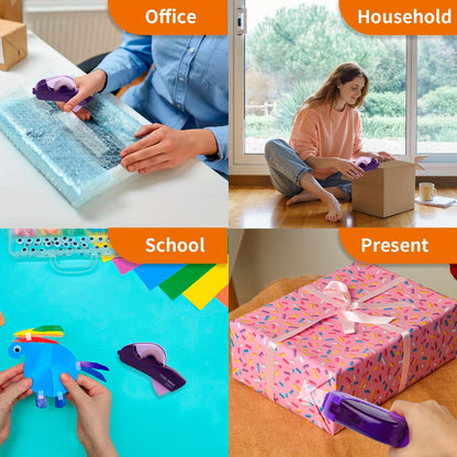 Automatic Tape Dispenser Gun – Includes 1 Roll of 0.5 Inch (12 mm) and 1 Roll of 0.75 Inch (19 mm) Tape – Single Handheld Design for Efficient Gift Wrapping – Perfect for Christmas and Home Use – Free Bonus Tapes