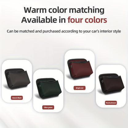 PU Leather Car Side Pocket Organizer - Universal Cell Phone and Sunglasses Holder for Seat Gap, Door, and Console Storage