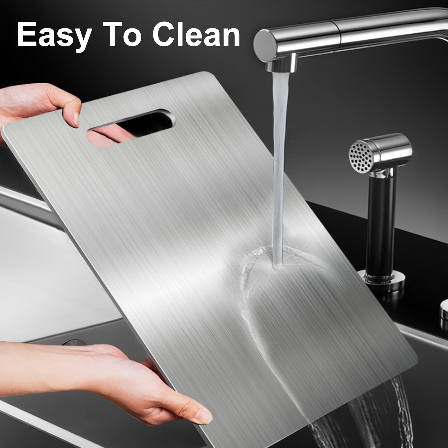 Premium Stainless Steel Cutting Board - Double-Sided, Food-Grade, Preserves Flavors and Easy to Clean