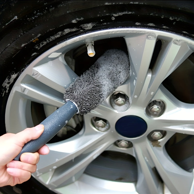 Extended Length Microfiber Car Rim Cleaning Brush - Precision Wheel Rim Detailing Tool for Effective Car Maintenance - Ideal for Car Wash and Enhancing Vehicle Beauty