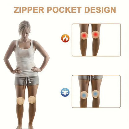 Castor Oil Compress Pack Set – 2Pcs Adjustable Elastic Band Wraps for Knee, Leg & Arm, Hot/Cold Therapy, Natural Cotton Pads (Oil Not Included)