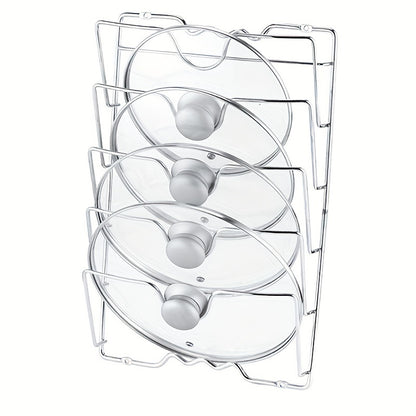 Space-Saving Hanging Pot Lid Holder - Multifunctional Wall-Mounted Rack, Cutting Board Organizer, and Kitchen Essentials for Easy Meal Prep