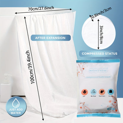 12pcs Disposable Bath Towels – Extra Thick & Large Cotton Towels, Portable Washcloths for Travel, Beach, Shower, Hiking, and Camping