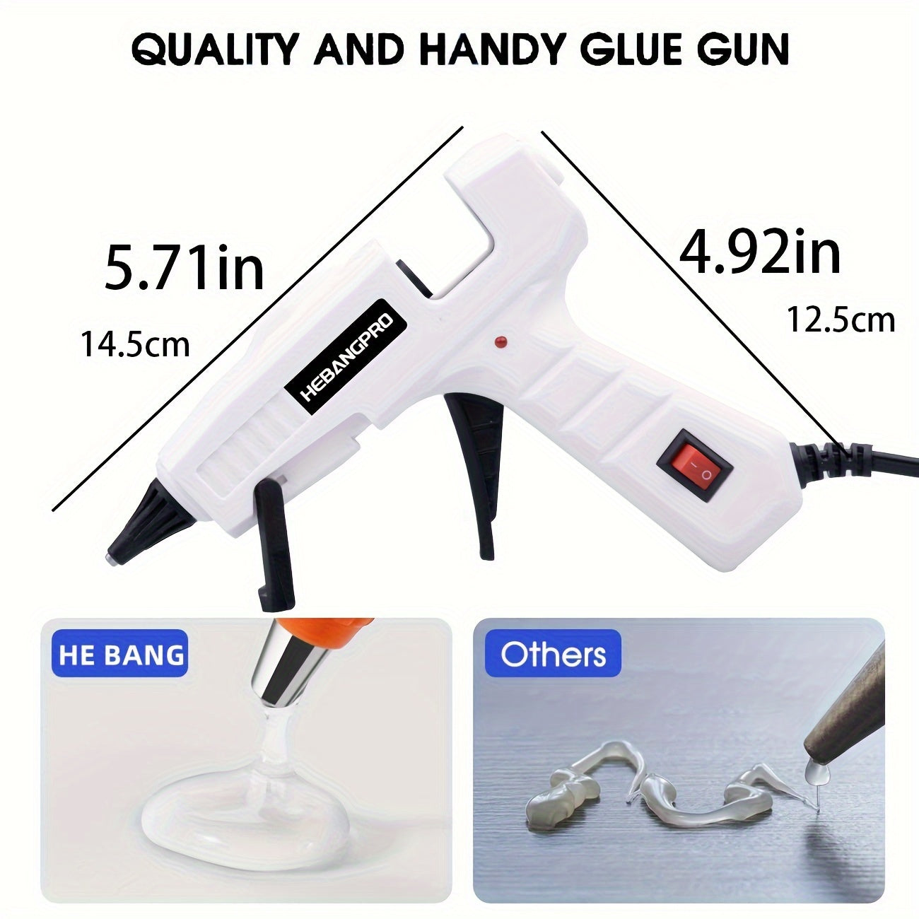 30W Handheld Glue Gun Kit with 30 Sticks - Dual Voltage (110V/220V), US Plug, Perfect for Crafts and Repairs