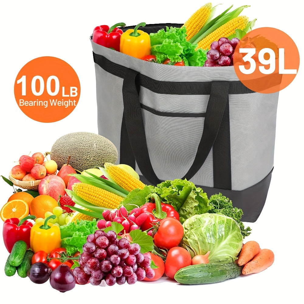 Insulated Reusable Tote Bag – For Grocery Shopping, Food Delivery, and Travel – Keeps Food Cold, Ideal for Doordash/Grubhub, Cooler Bag for Beach/Picnic
