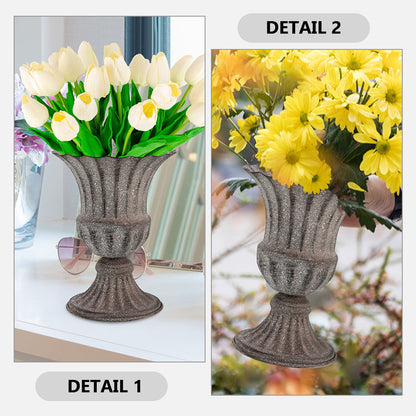 Metal Cemetery Vase – Grave Flower Holder for Headstones, Fresh or Artificial Flowers, Tombstone Marker for Memorials and Sympathy