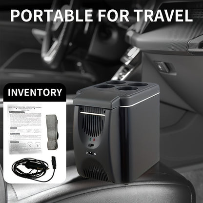 Compact 6L Portable Mini Fridge for Cars – DC 12V Electric Cooler for Drinks, Seafood and Fruits, Ideal for Travel and Outdoor Adventures