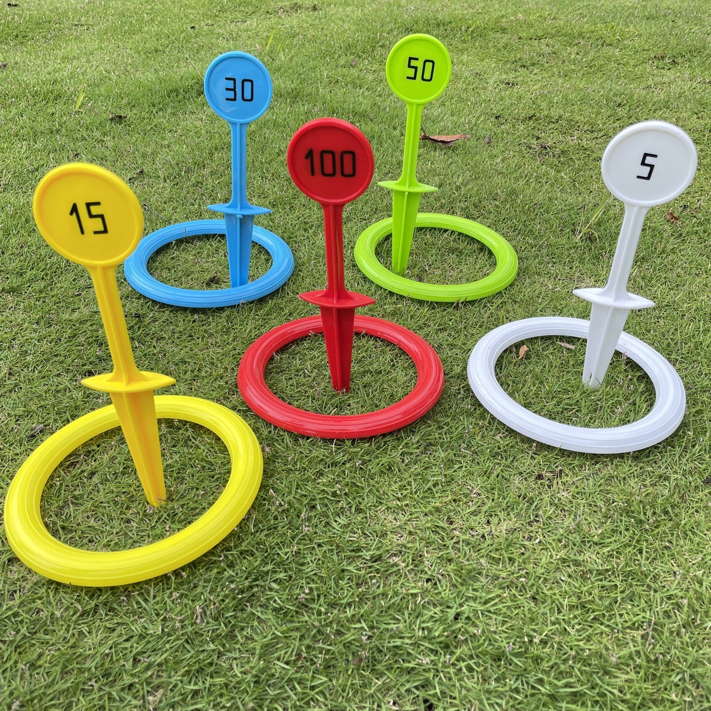 Kids' Outdoor Beach Playset – Colorful Ring Toss Game, Interactive Educational Toy Set in White/Red/Green/Blue/Yellow, Perfect for Halloween & Christmas Gifts
