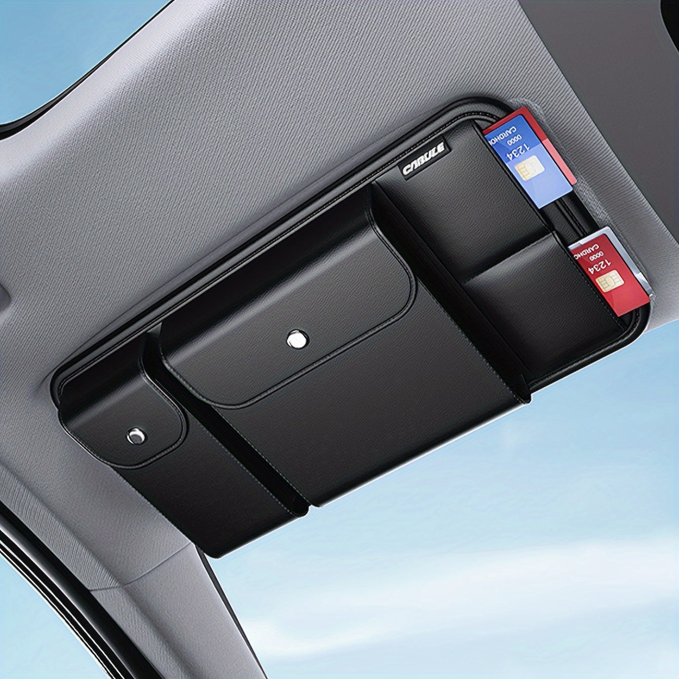 Car Visor Storage – Multi-Functional Glasses Holder and Driver’s License, Ticket, Card Holder Storage Bag