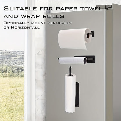 Heavy Duty Magnetic Paper Towel Holder - Black Towel Bar Rack for Refrigerator, BBQ Grills, RVs, Tailgates, Fits Most US Paper Rolls