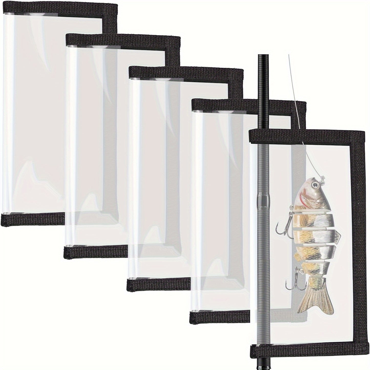 5pcs Transparent PVC Fishing Lure Covers - Hook and Bait Storage Wraps