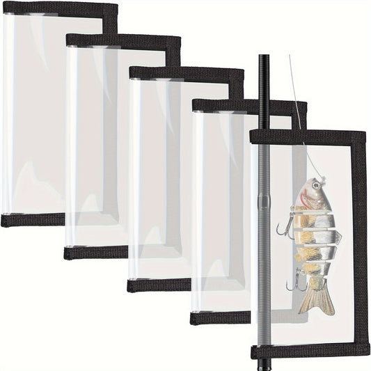 5pcs Transparent PVC Fishing Lure Covers - Hook and Bait Storage Wraps