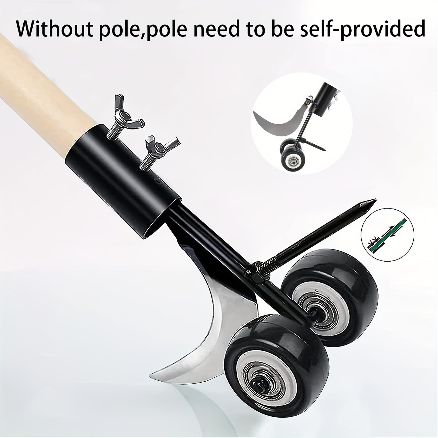 Stand-Up Manual Weeding Tool – Weed Puller with Wheels, Roller Crack Weeder for Garden, Lawn, Sidewalk & Driveways