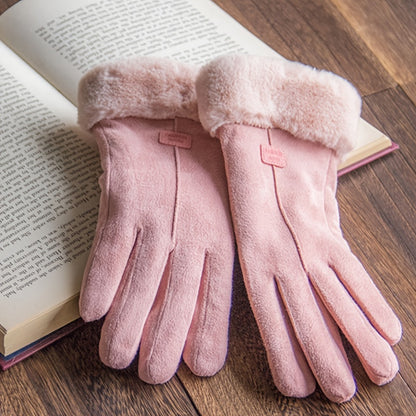 Plush Inner Thermal Winter Gloves - Touch Screen Thicken Cold Weather Sports Gloves for Women